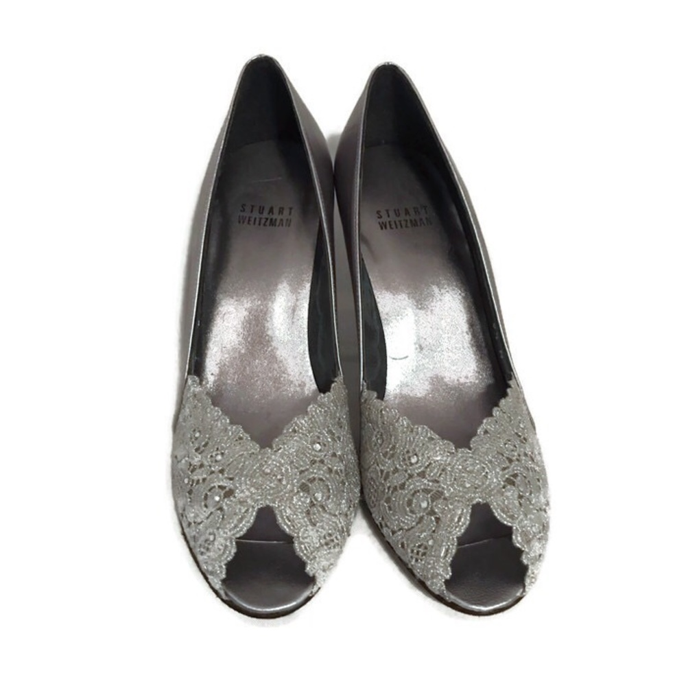 Stuart Weitzman Handmade Chantilly Lace Shoes NEW
